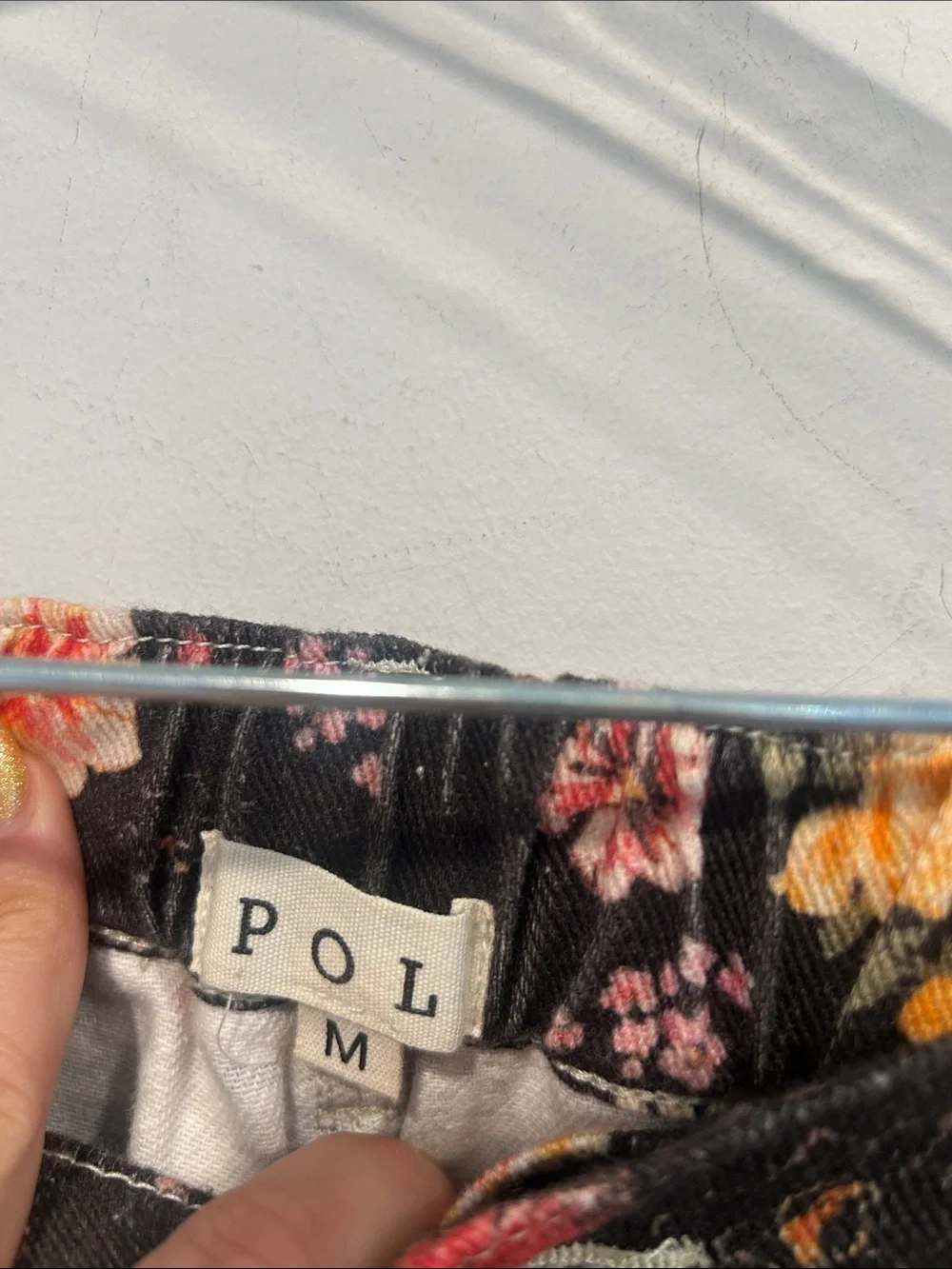 POL Floral bohemian Patchwork Black baggy Cargo Jogger Pants women’s medium